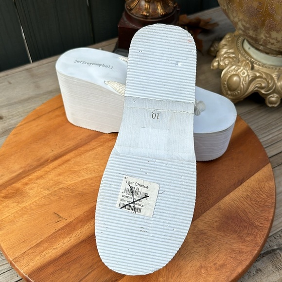 Jeffrey Campbell Wavin Platform Thong Foam White Platform Sandal Size 10 - Picture 11 of 14
